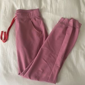 Chalk Pink FIGS Zamora joggers